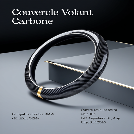 Couvercle arrière de volant carbone BMW