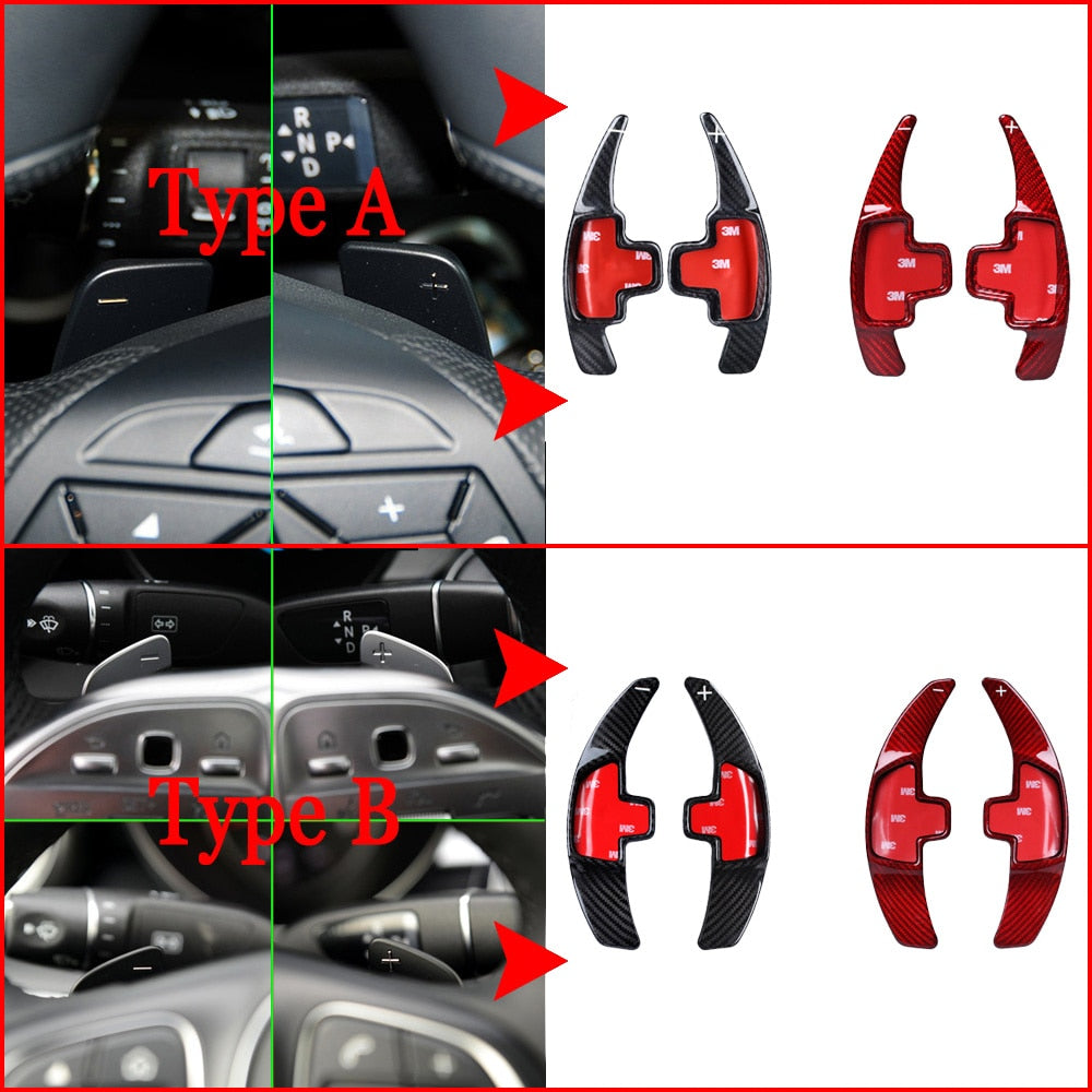 Extension Palette au Volant Carbone - Mercedes A, B, C, E, CLA, CLS, GLA, GLK, SLK